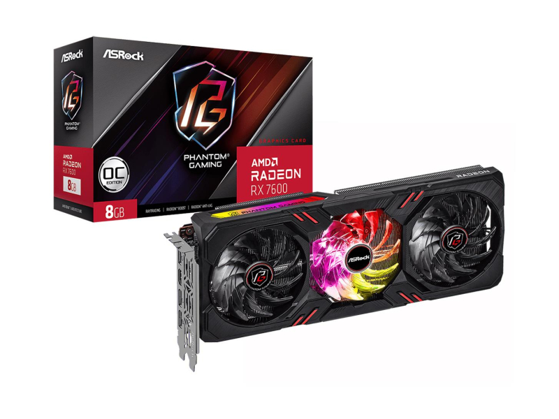ASRock Radeon RX 7600 Phantom Gaming  OC 8G GDDR6